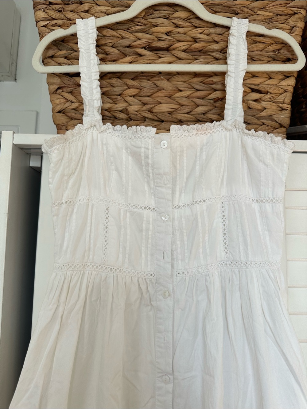 Classic White Cotton Maxi Dress with Button Front - Picture 2 of 4